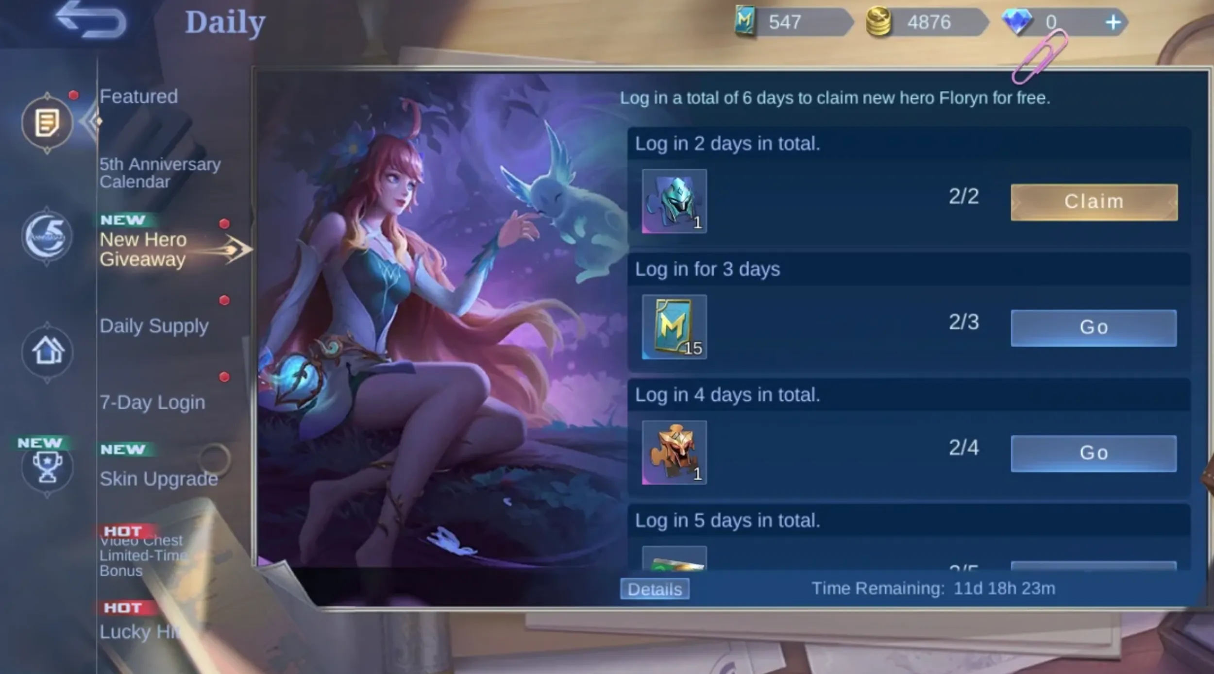 Daily Login Rewards mlbb